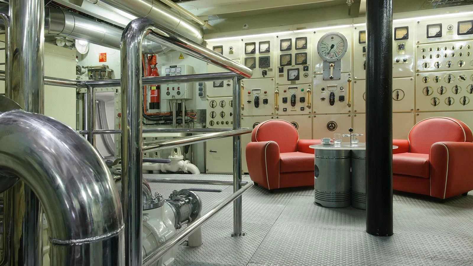 a room with a lot of electronics aboard NORTH SEA Yacht for Sale