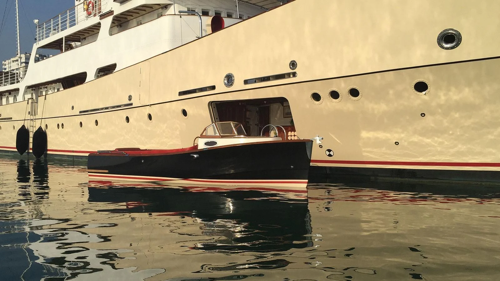 a boat parked on the water aboard NORTH SEA Yacht for Sale