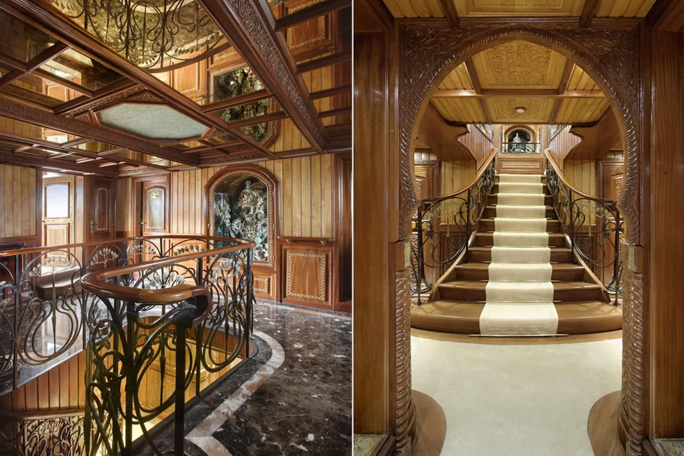 a staircase in a building aboard NORTH SEA Yacht for Sale
