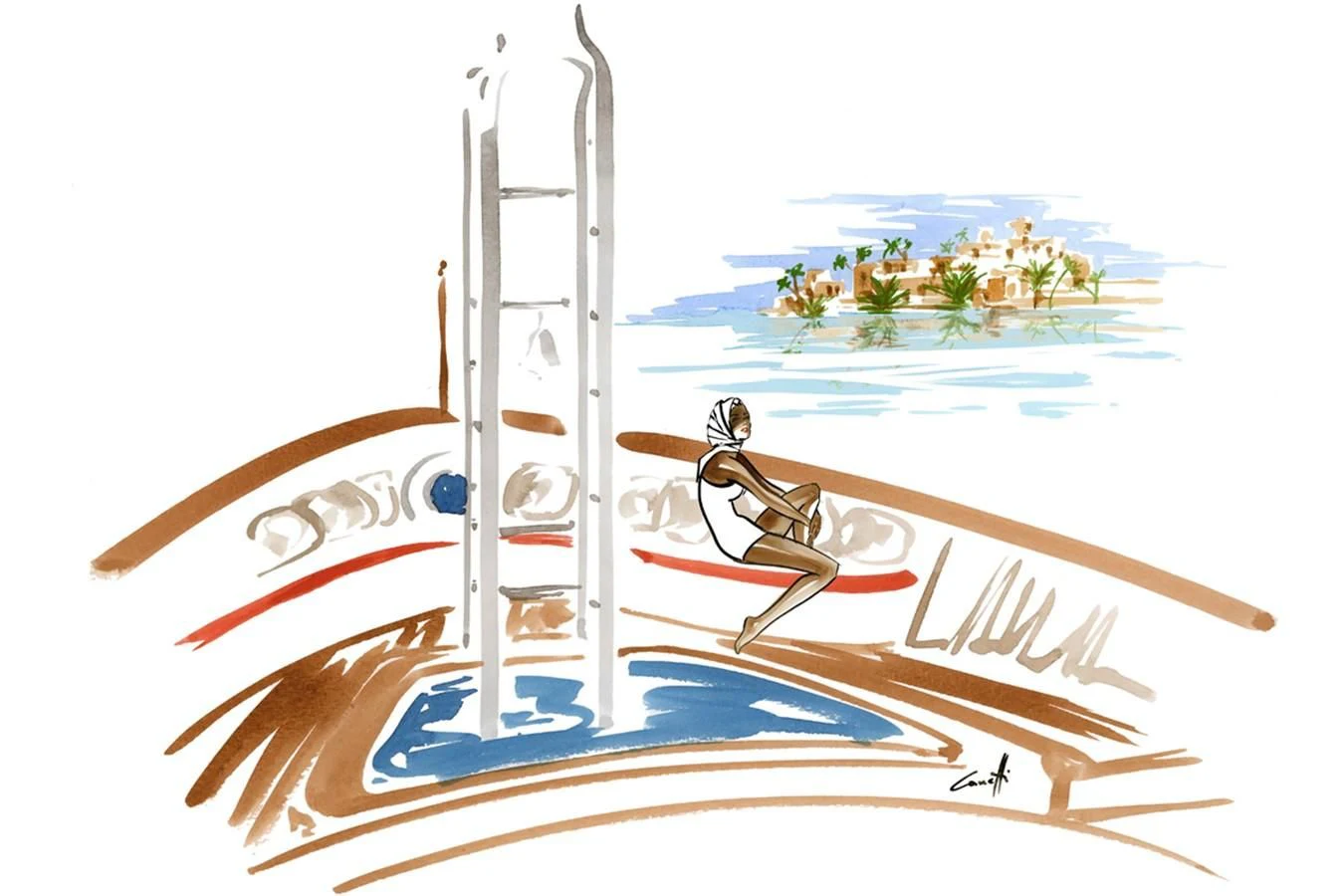 a drawing of a ship aboard NORTH SEA Yacht for Sale