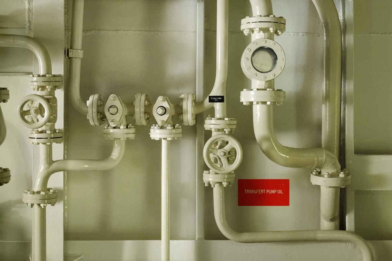 a machine with a red label aboard NORTH SEA Yacht for Sale