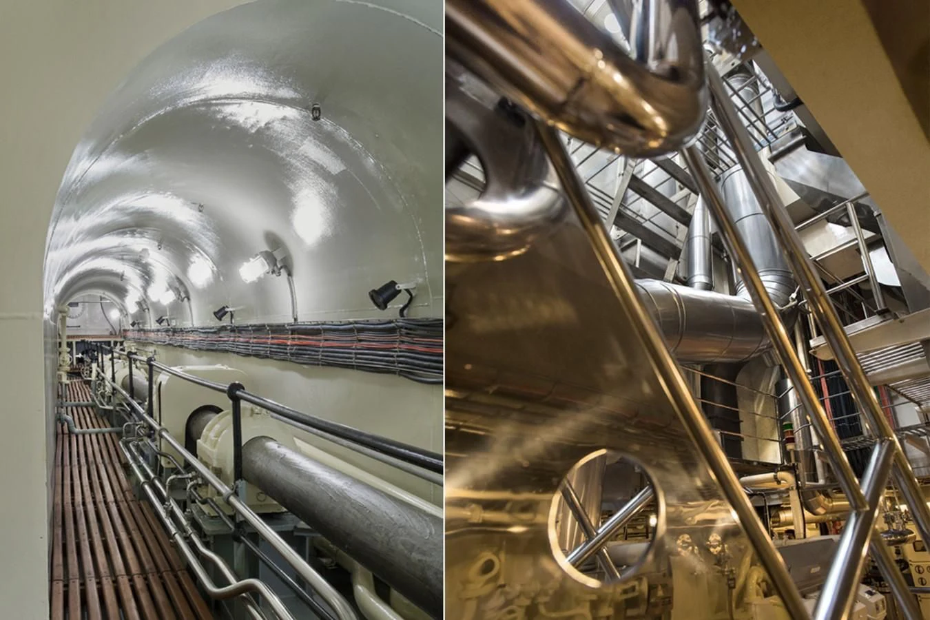 a large metal staircase aboard NORTH SEA Yacht for Sale