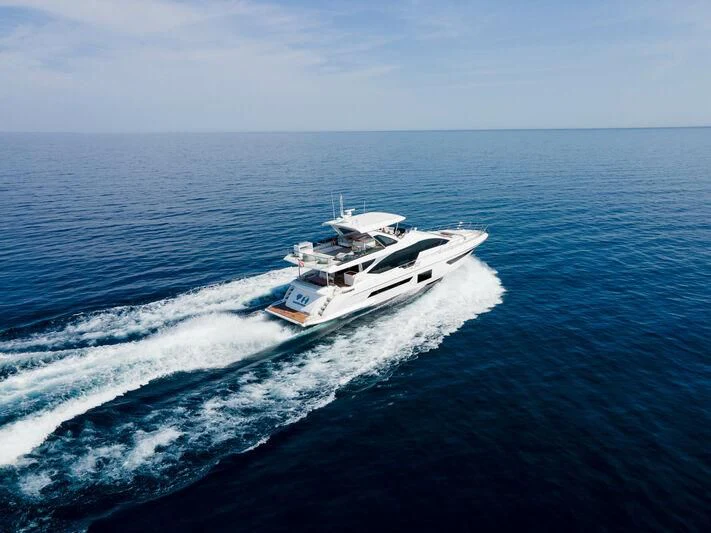 a boat on the water aboard DIAMOND HANDS Yacht for Sale