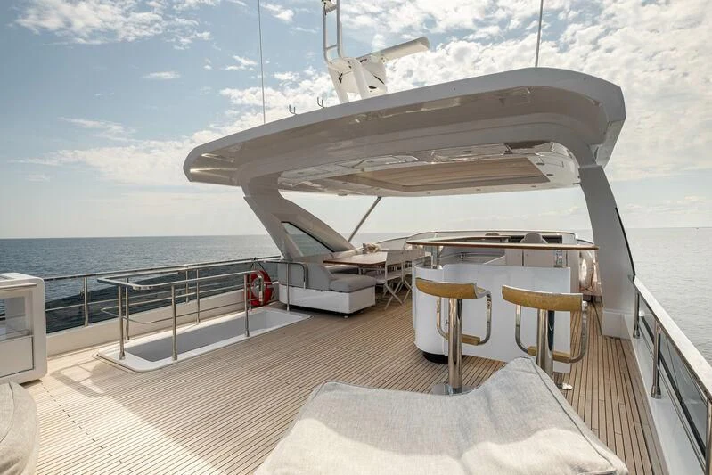 a large ship on a deck aboard DIAMOND HANDS Yacht for Sale