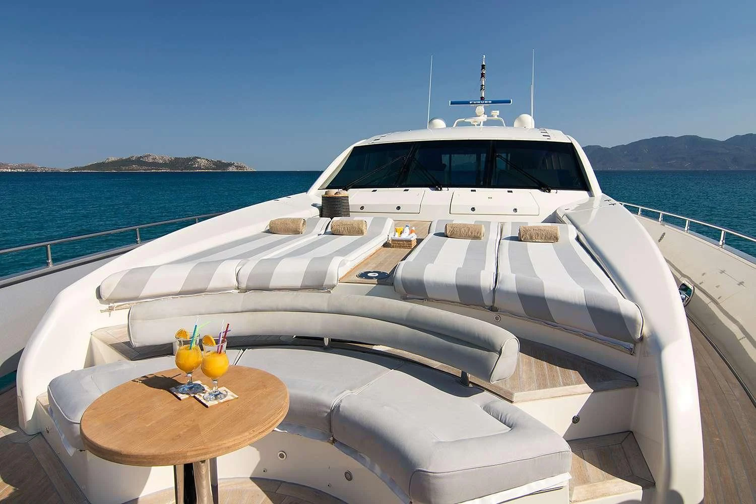 a boat on a boat aboard SUN ANEMOS Yacht for Charter