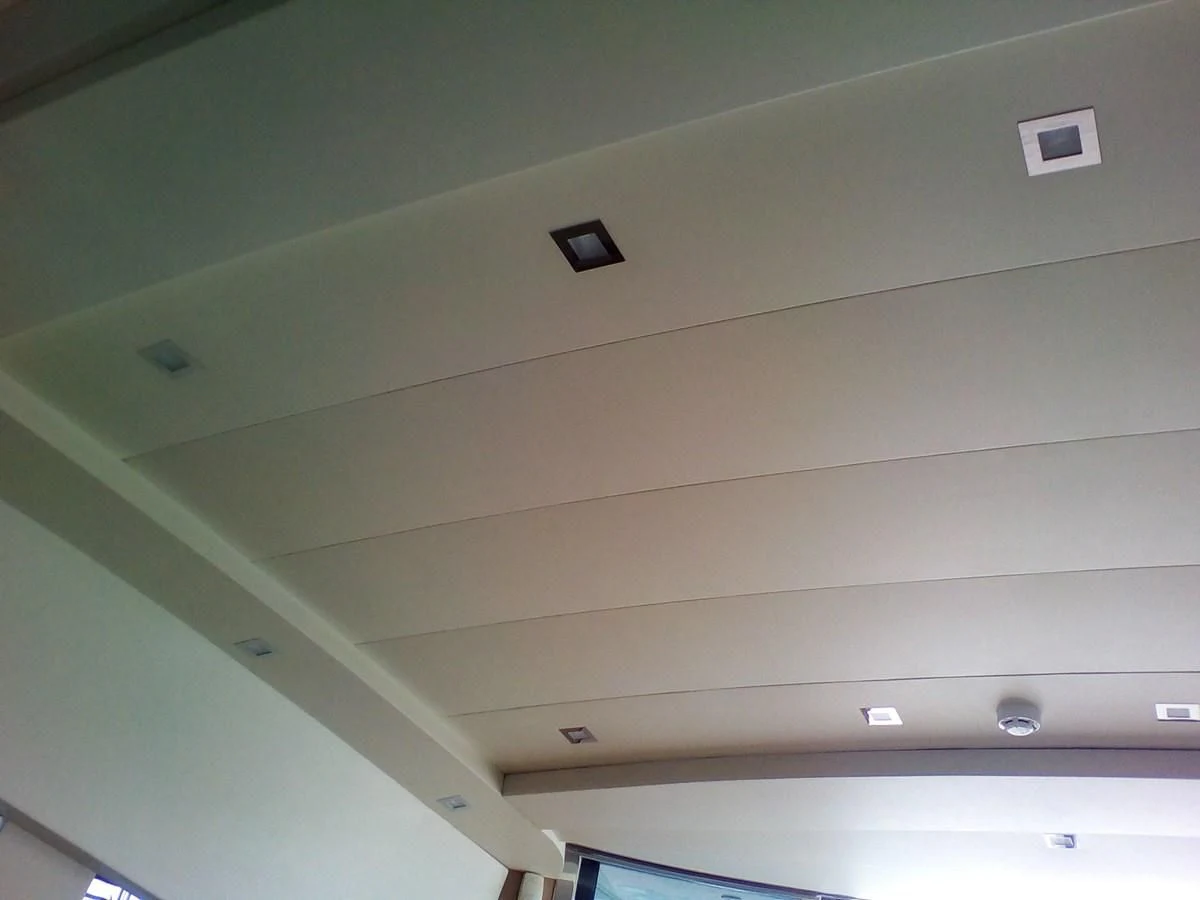 a ceiling with a light aboard SUN ANEMOS Yacht for Charter