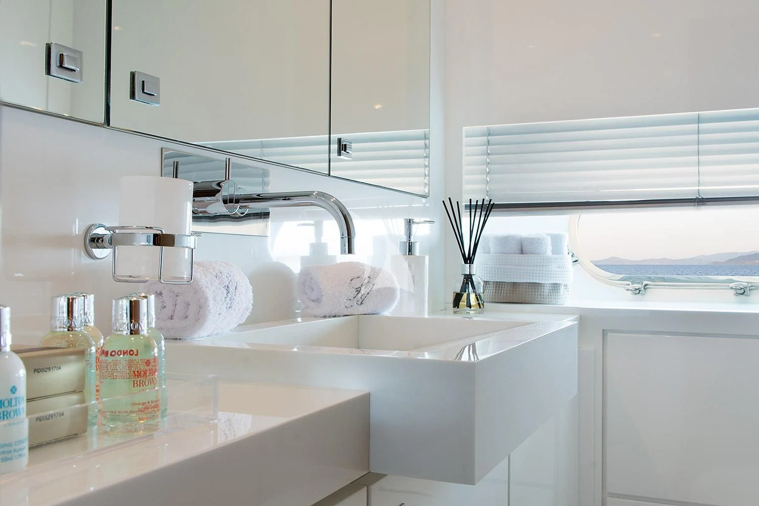 a kitchen sink with a faucet aboard SUN ANEMOS Yacht for Charter