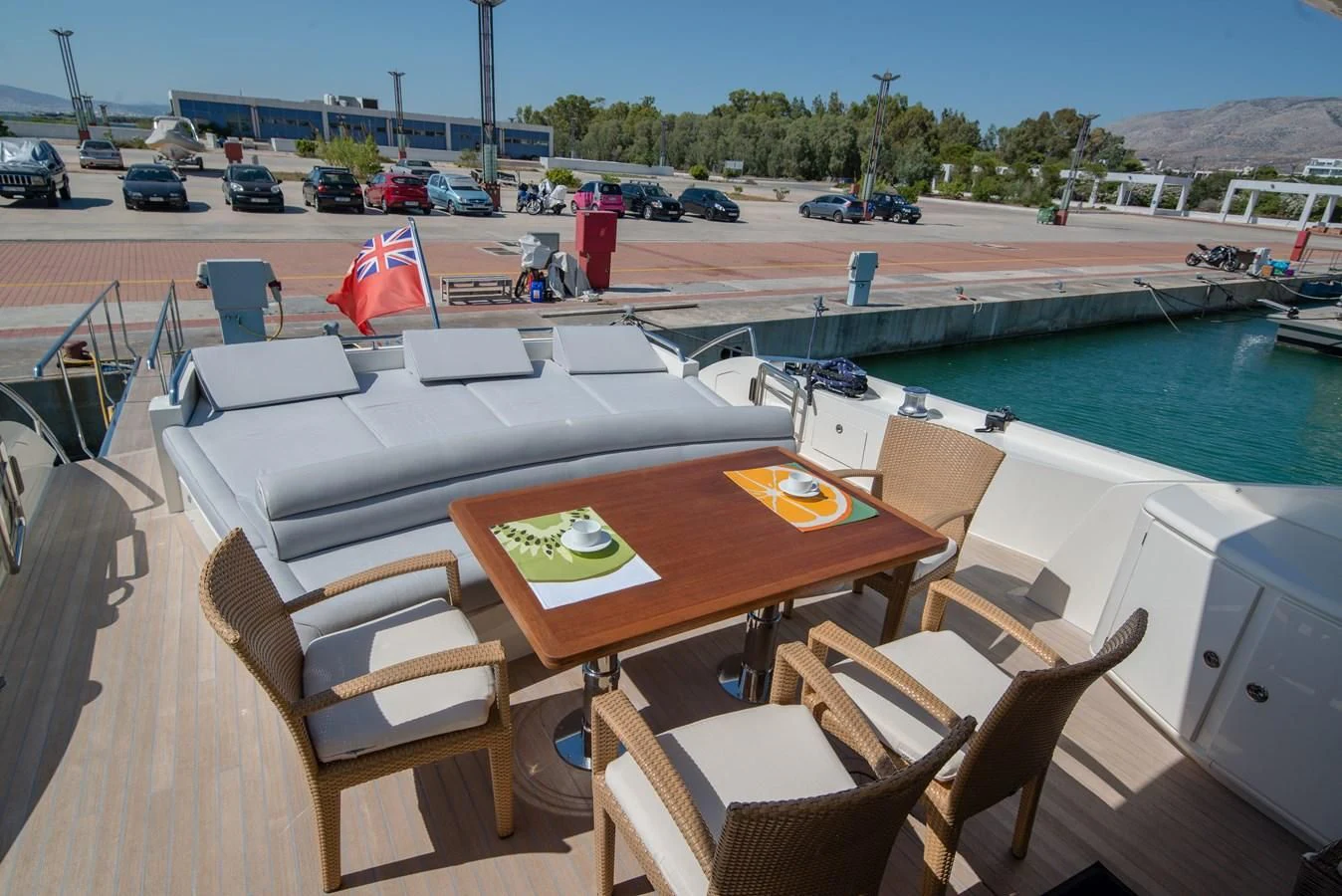 a table with chairs around it aboard SUN ANEMOS Yacht for Charter