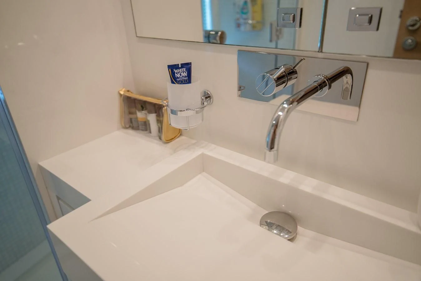 a bathroom sink with a faucet aboard SUN ANEMOS Yacht for Charter