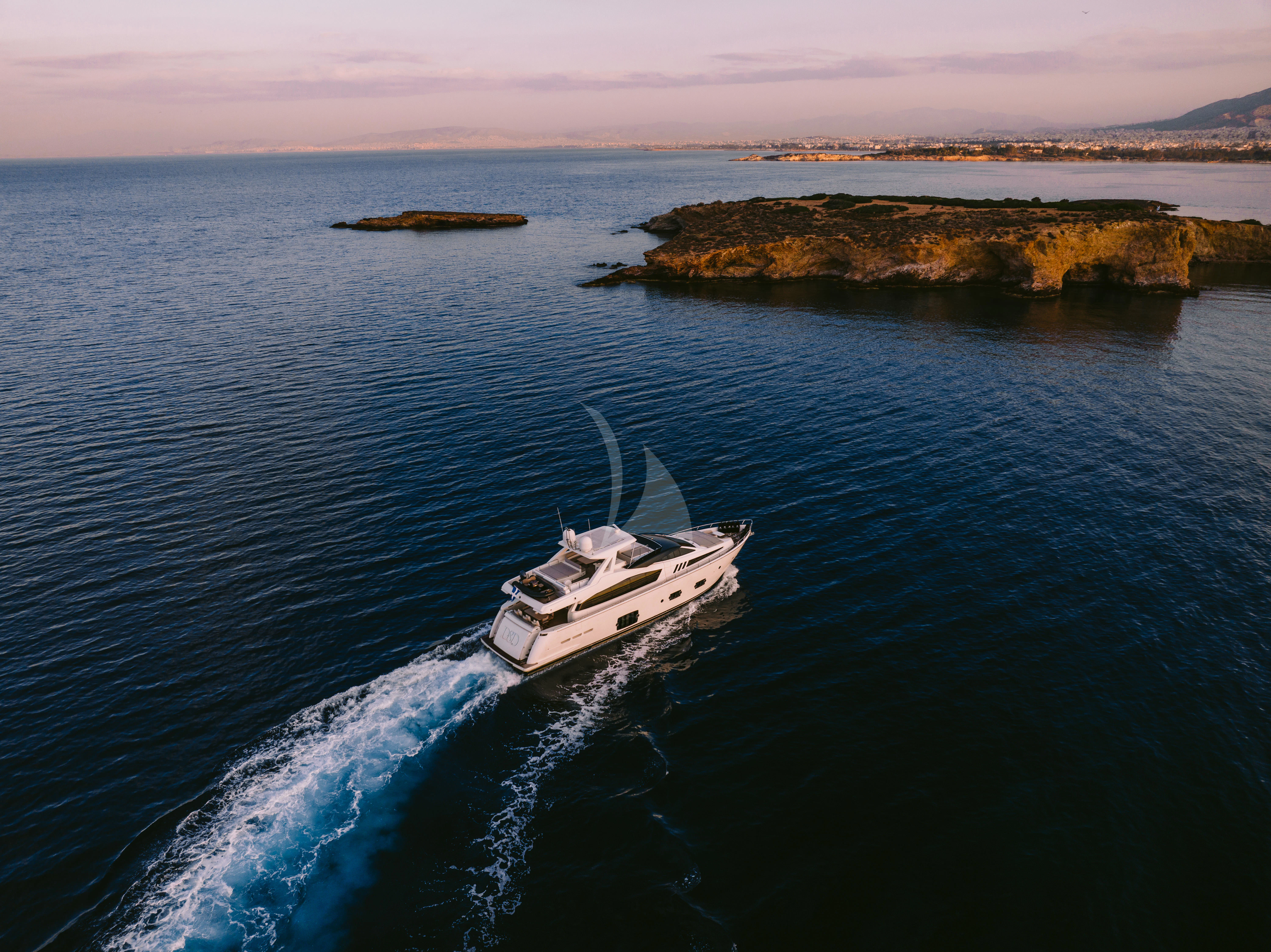 a boat sailing on the sea aboard SUN ANEMOS Yacht for Charter