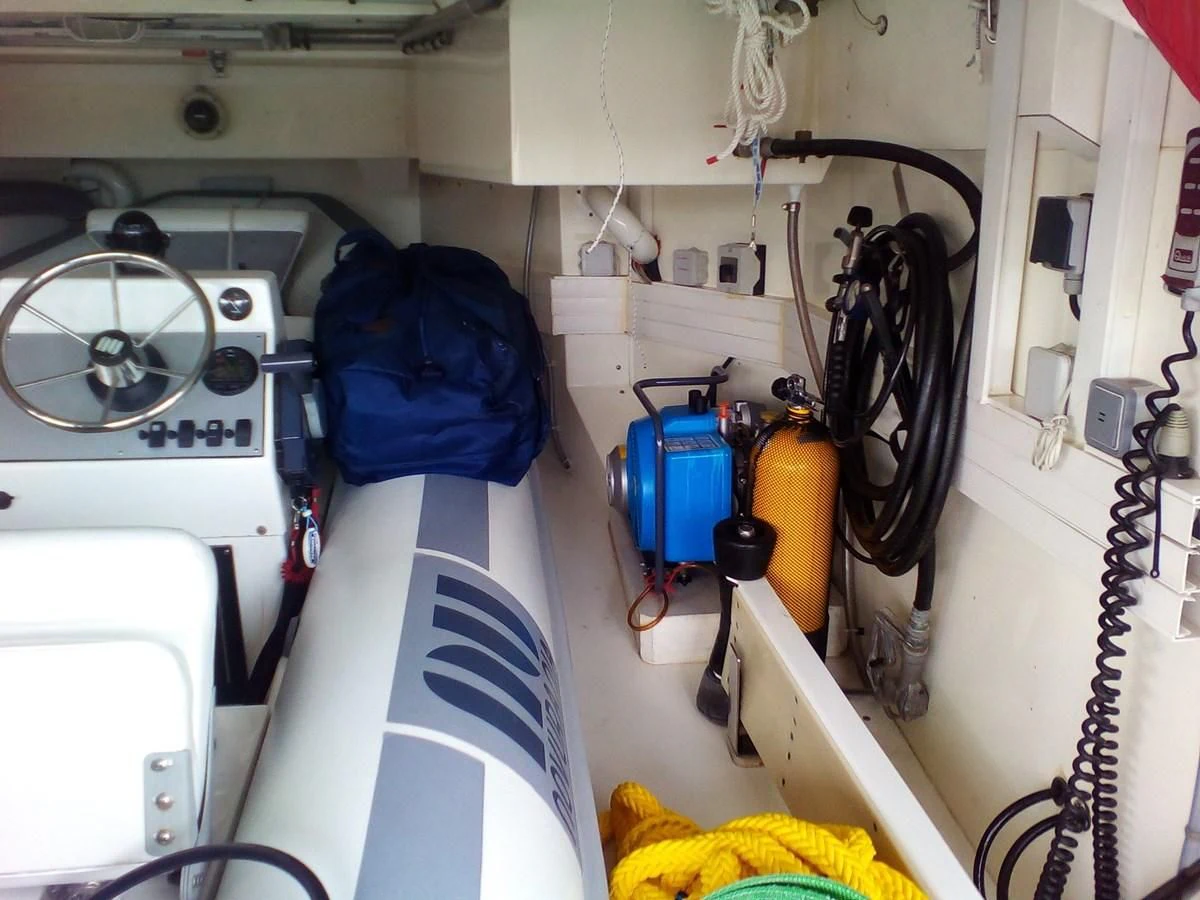 a room with equipment and equipment aboard SUN ANEMOS Yacht for Charter