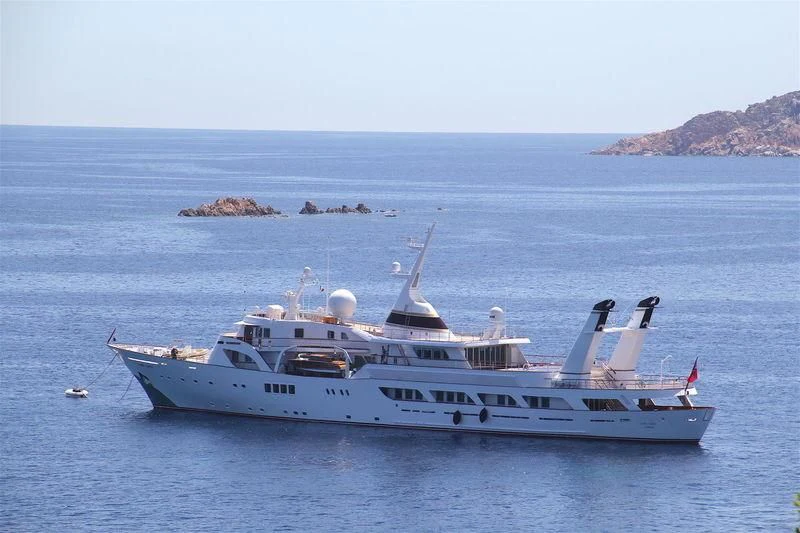 a white yacht in the water aboard LADY SARYA Yacht for Sale