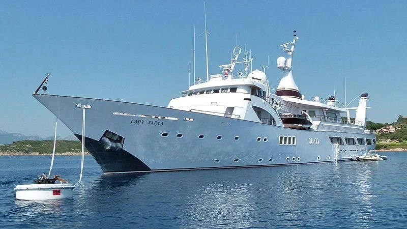 a large ship in the water aboard LADY SARYA Yacht for Sale