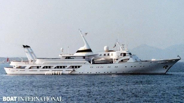 a large white ship in the water aboard LADY SARYA Yacht for Sale