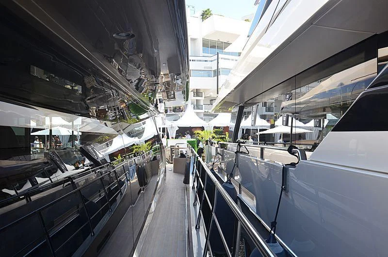 a row of white machines aboard THE PALM Yacht for Sale