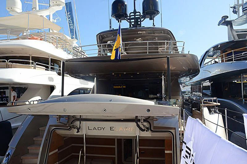 a boat docked at a pier aboard THE PALM Yacht for Sale