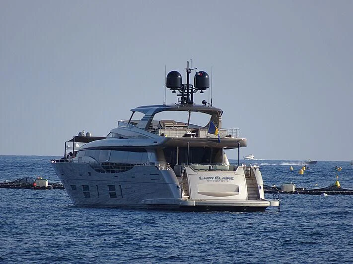 a large white boat in the water aboard THE PALM Yacht for Sale