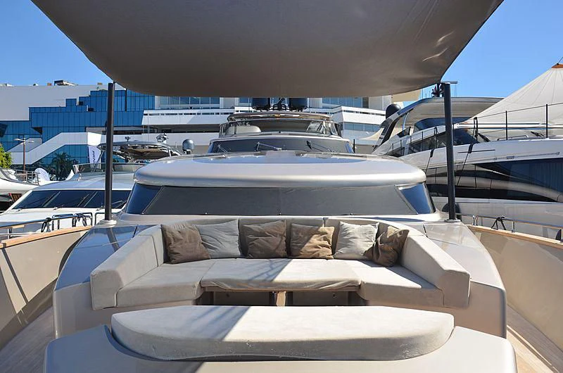 a couch on a boat aboard THE PALM Yacht for Sale