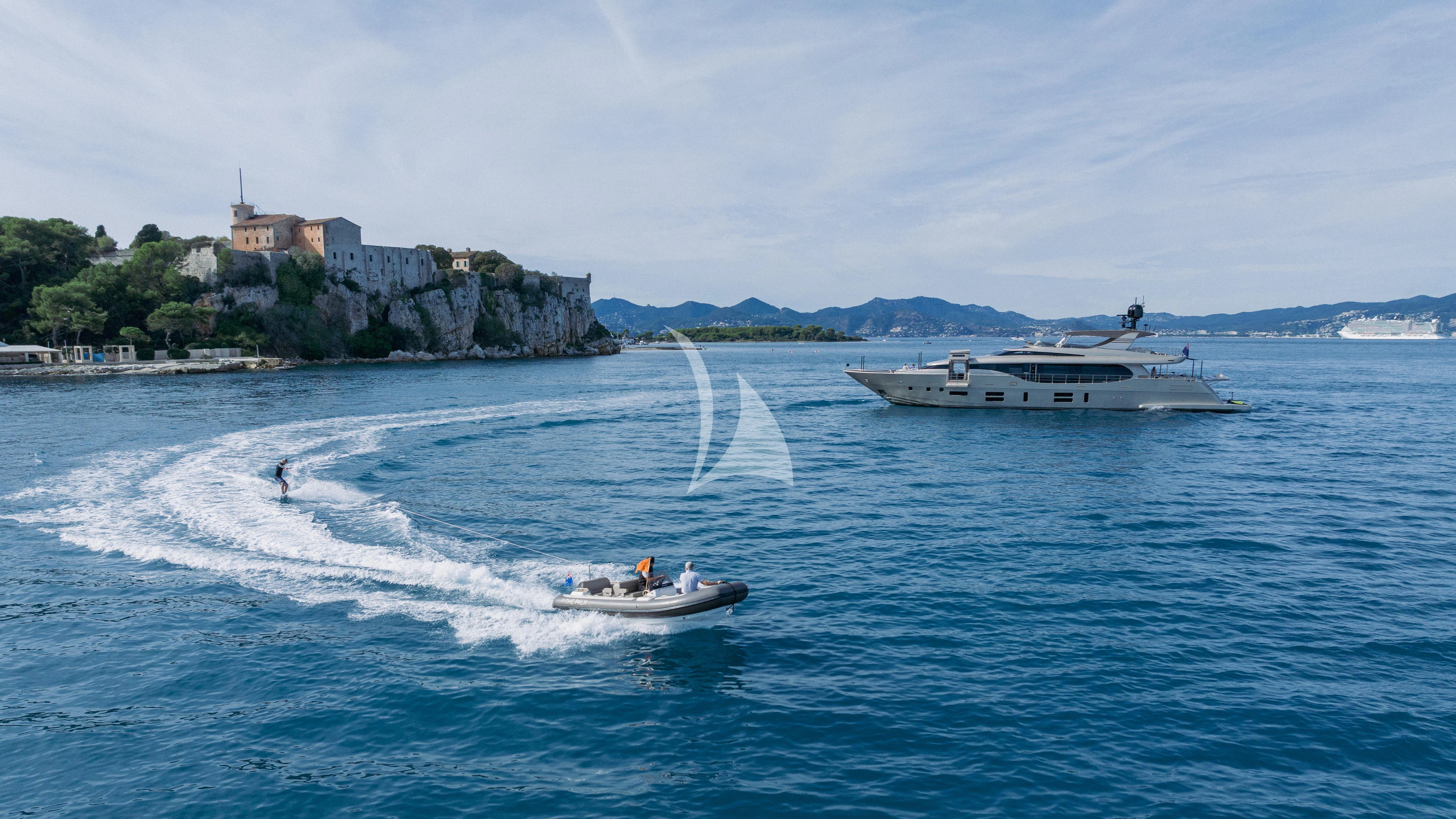 a boat is sailing on the water aboard THE PALM Yacht for Sale