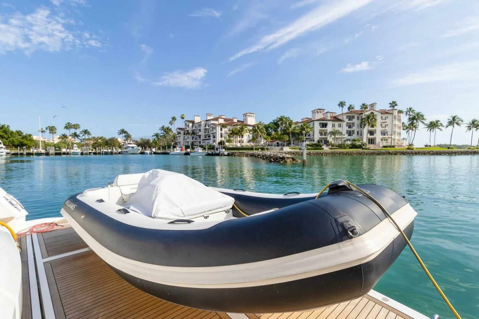 a boat on a dock aboard ALEXA Yacht for Sale