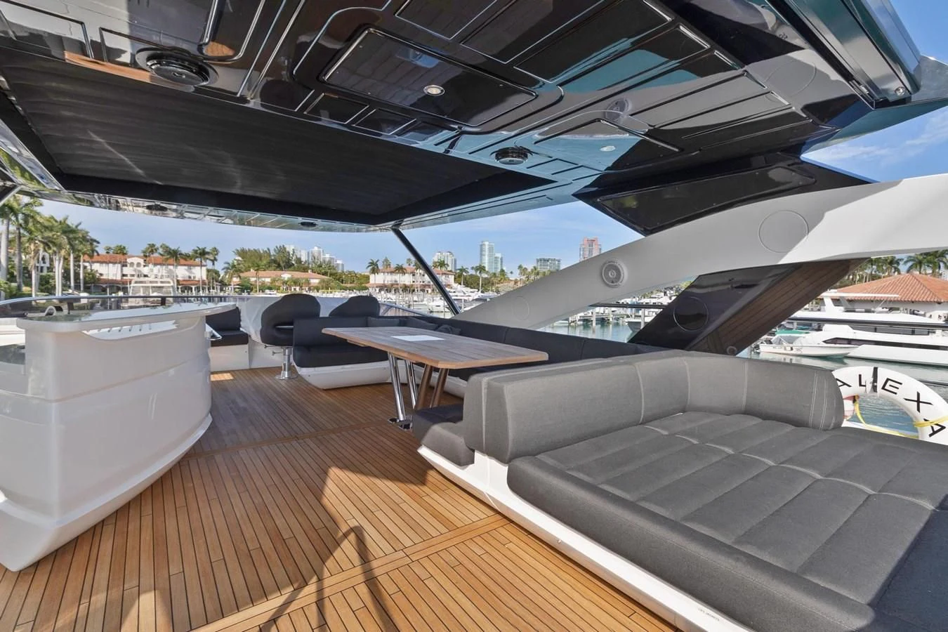 a room with a table and chairs aboard ALEXA Yacht for Sale