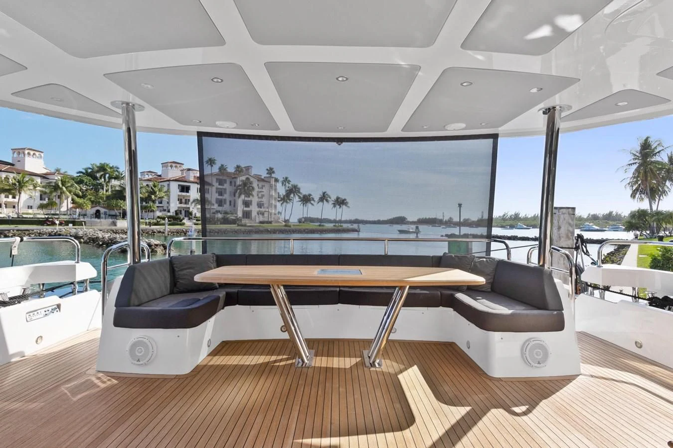 a room with a table and chairs aboard ALEXA Yacht for Sale
