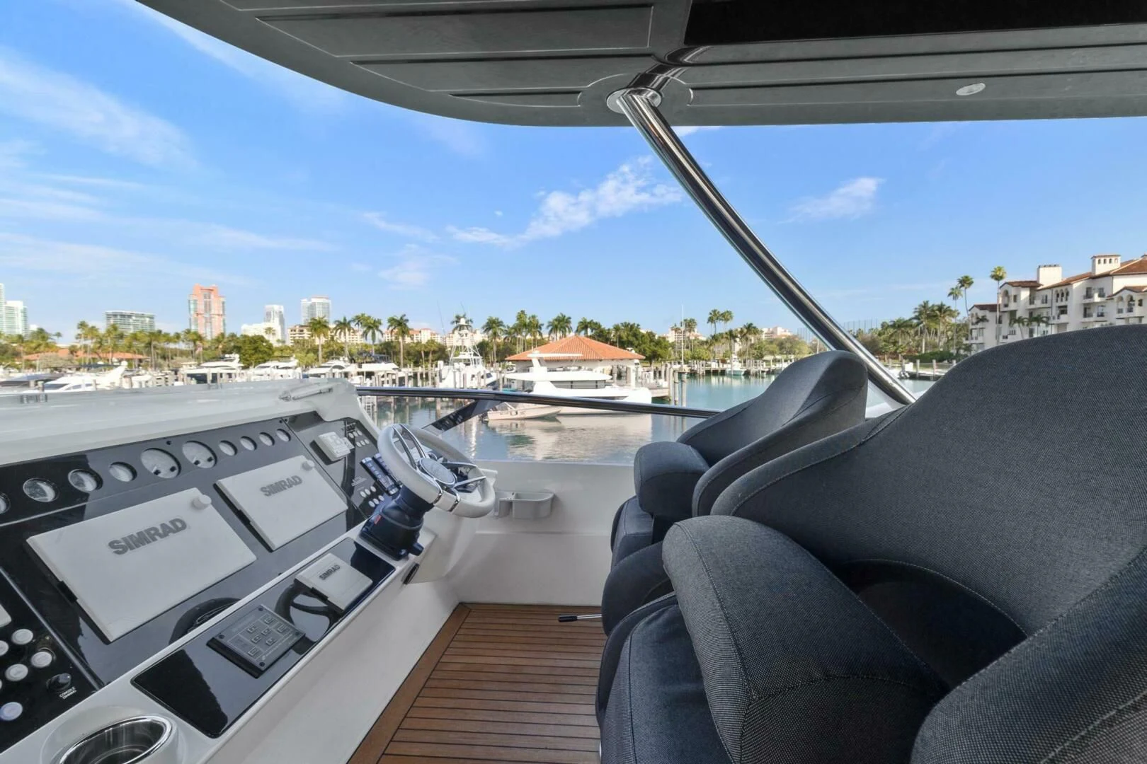 the inside of a car aboard ALEXA Yacht for Sale
