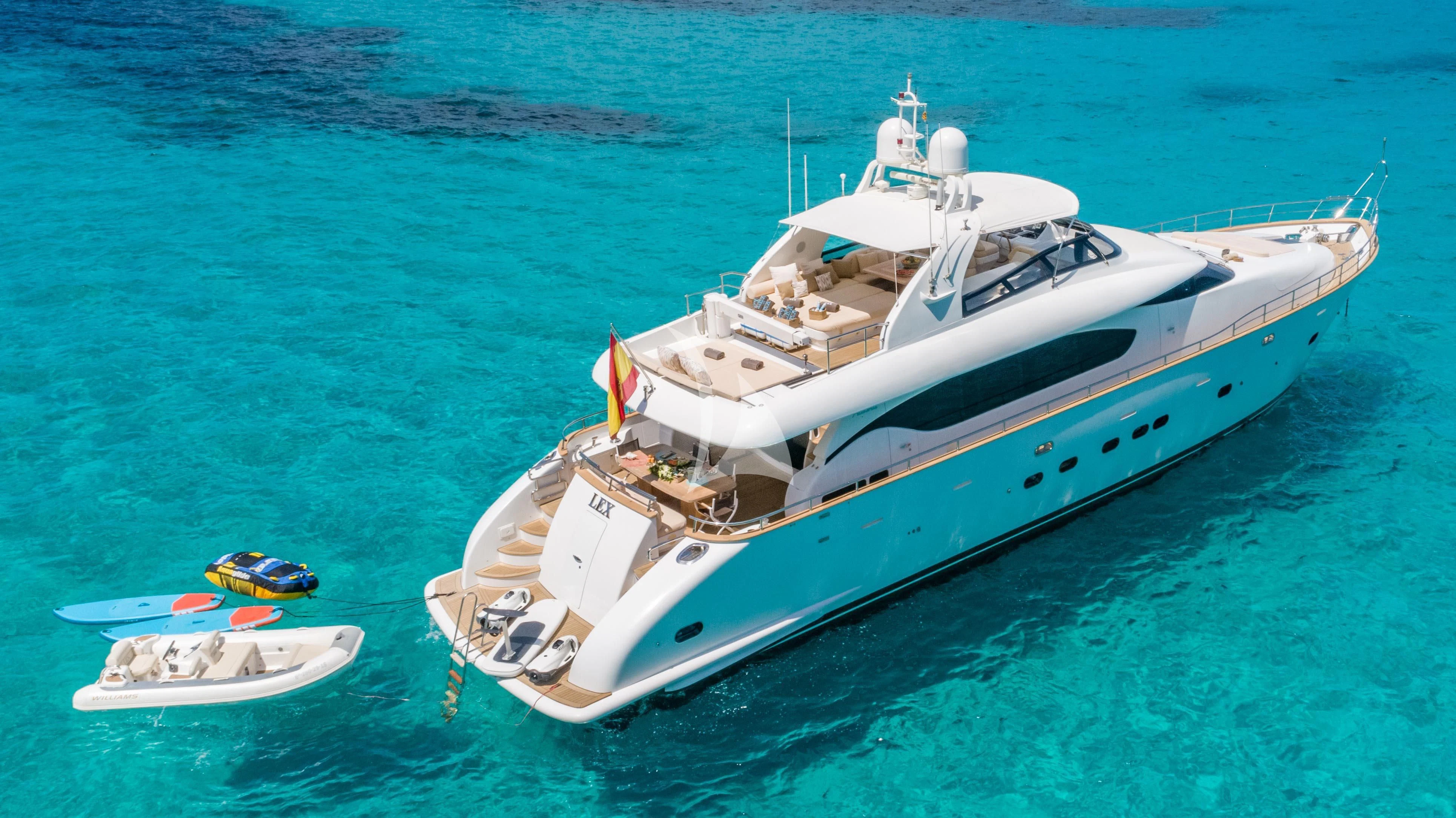 a boat in the water aboard LEX Yacht for Sale