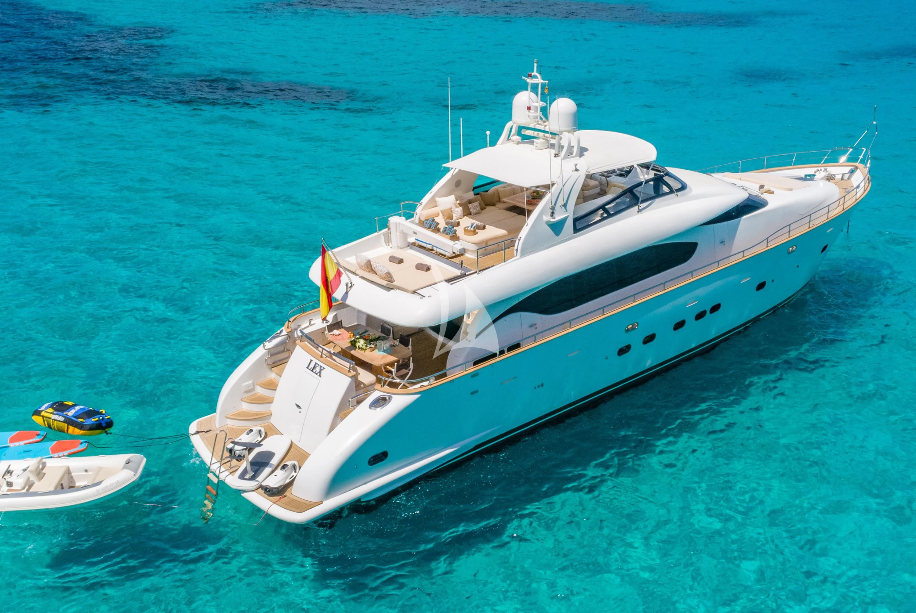 a boat in the water aboard LEX Yacht for Sale