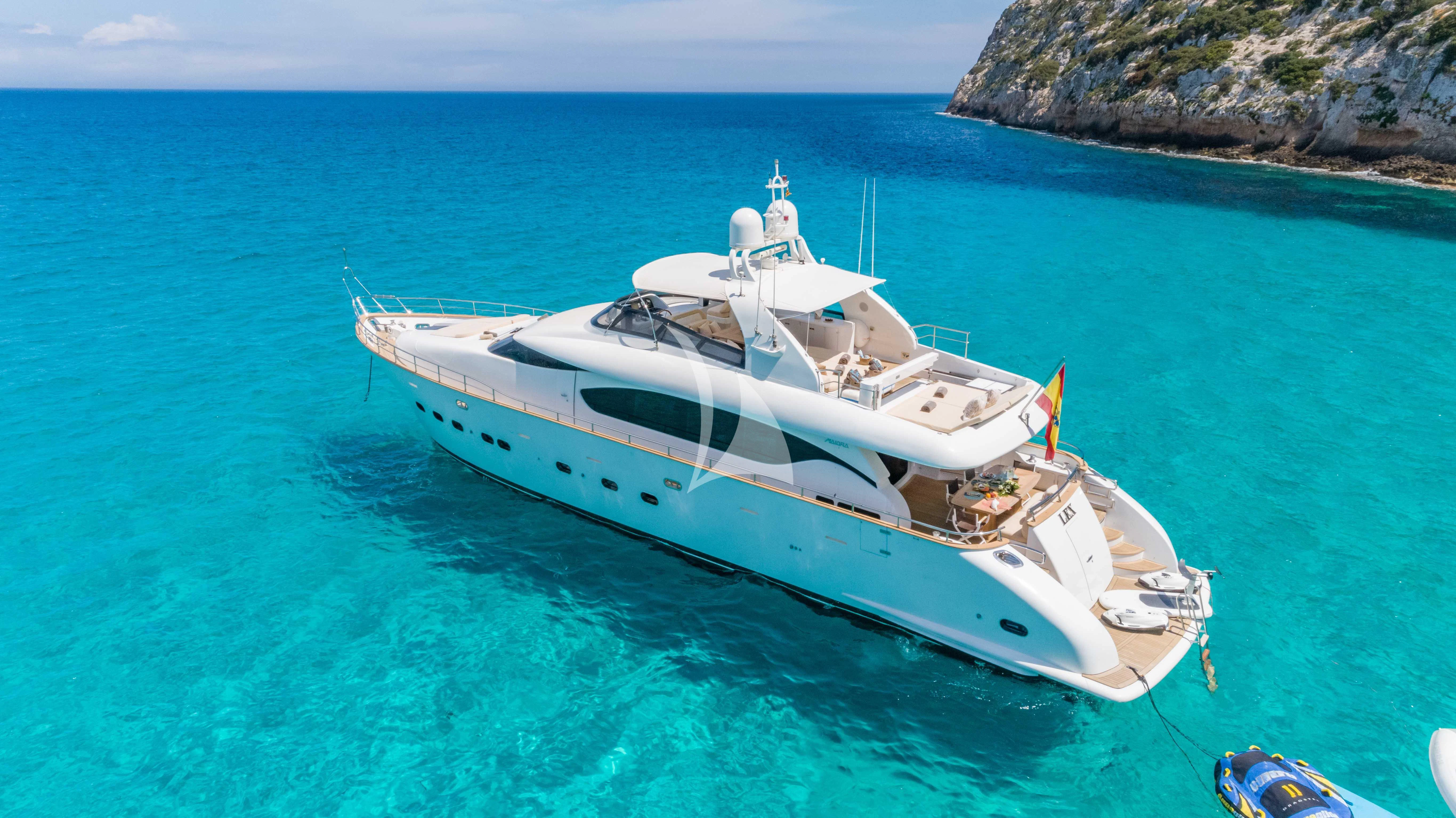 a boat in the water aboard LEX Yacht for Sale
