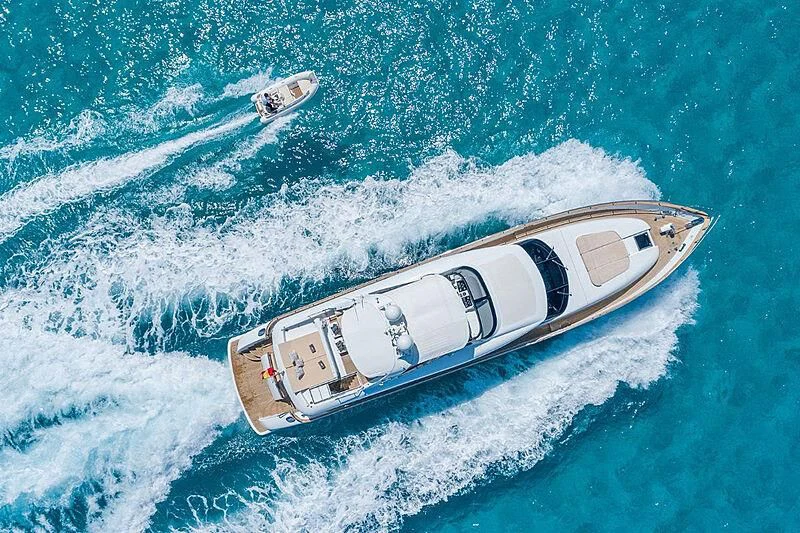 a boat in the water aboard LEX Yacht for Sale