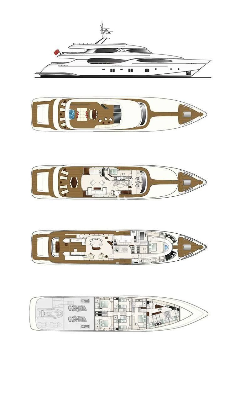 engineering drawing aboard HATT MILL Yacht for Sale