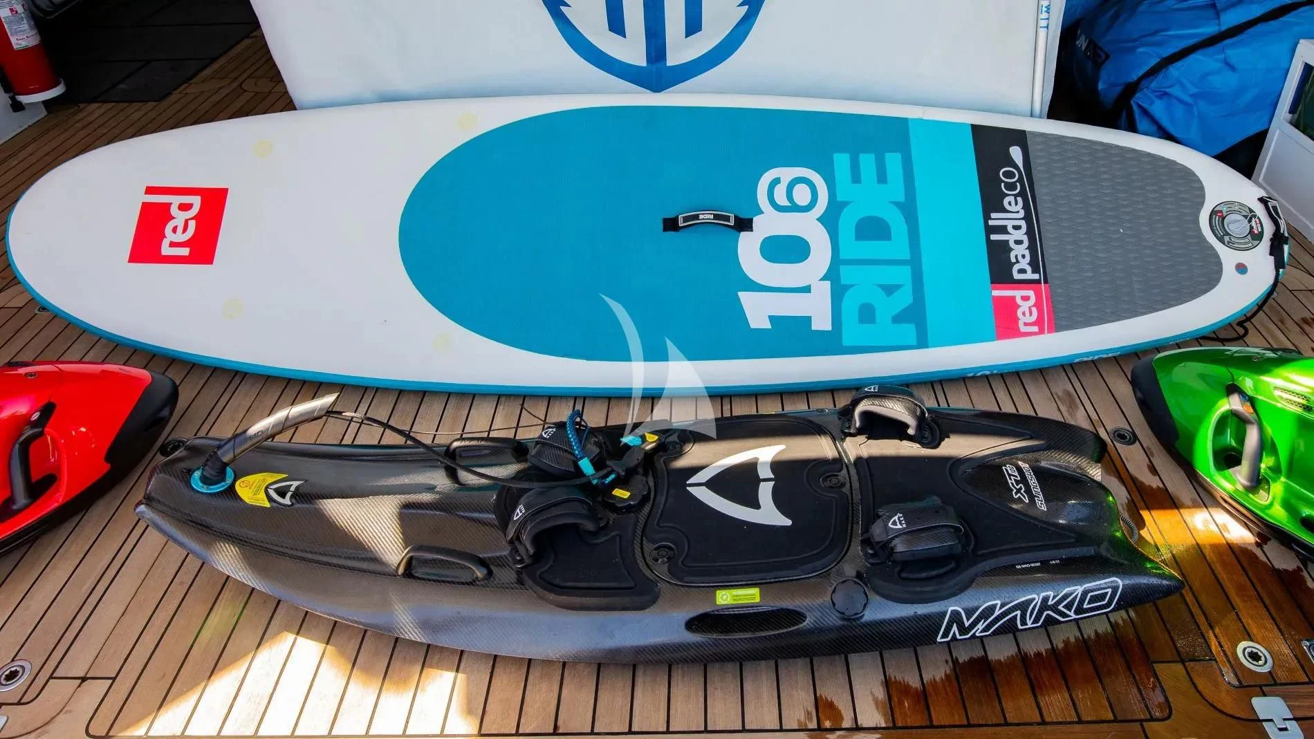 a computer tower with a blue and white box on it aboard HATT MILL Yacht for Sale