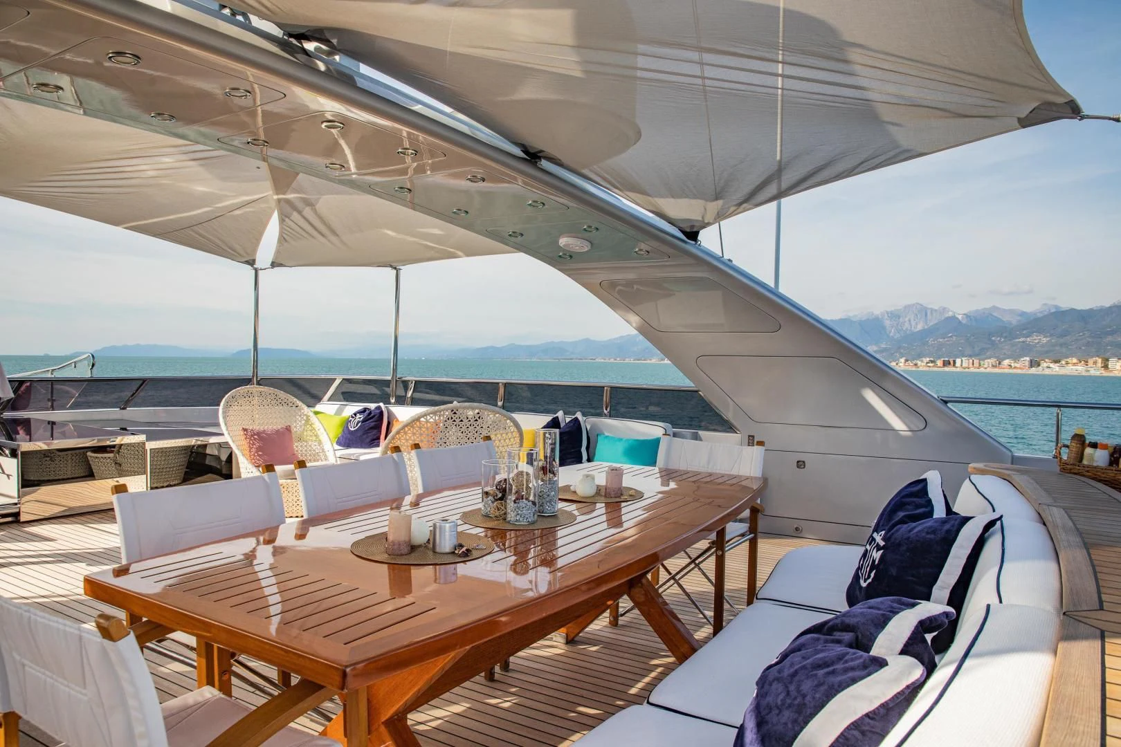 a table on a boat aboard HATT MILL Yacht for Sale