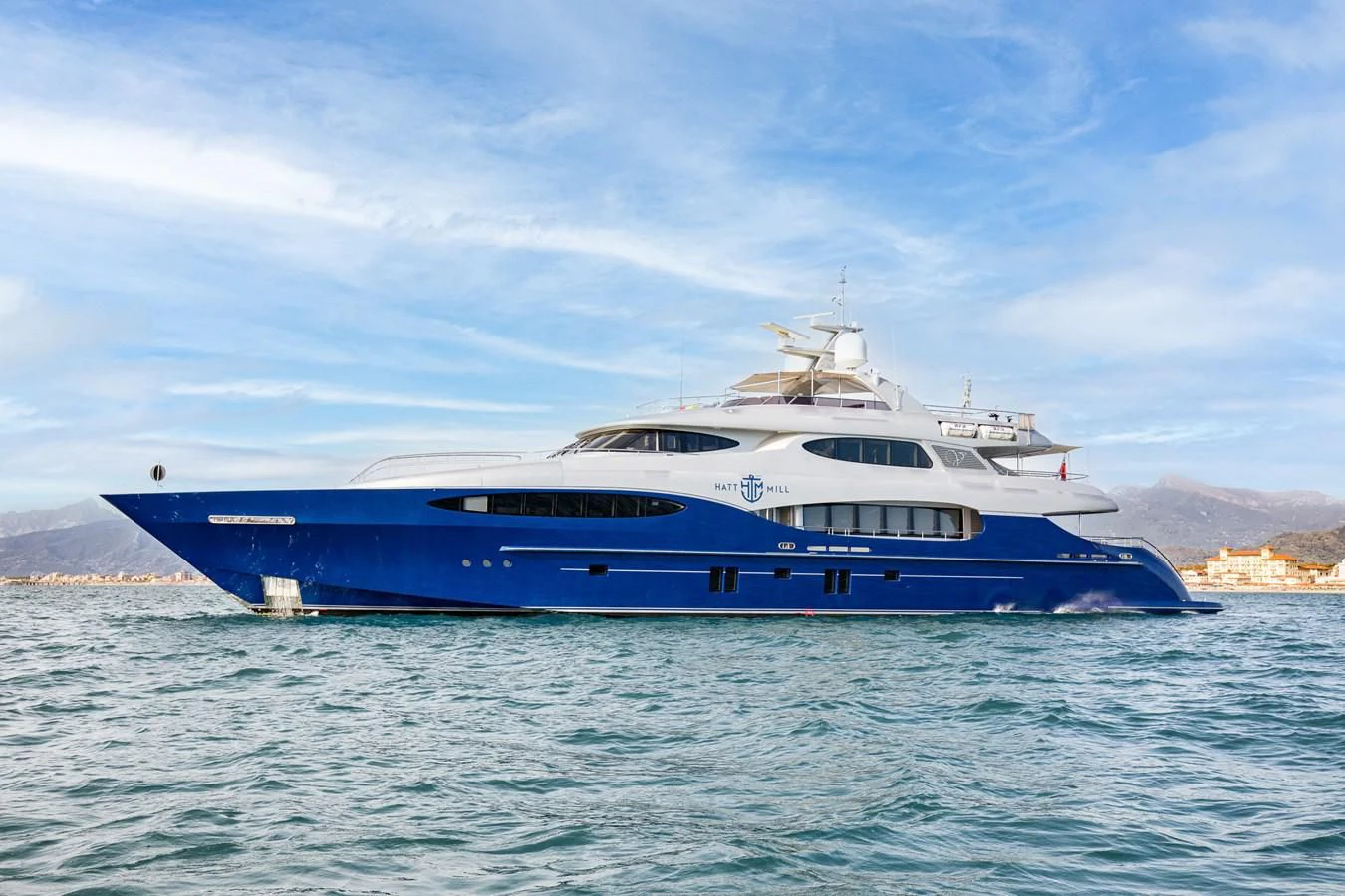 a large boat in the water aboard HATT MILL Yacht for Sale