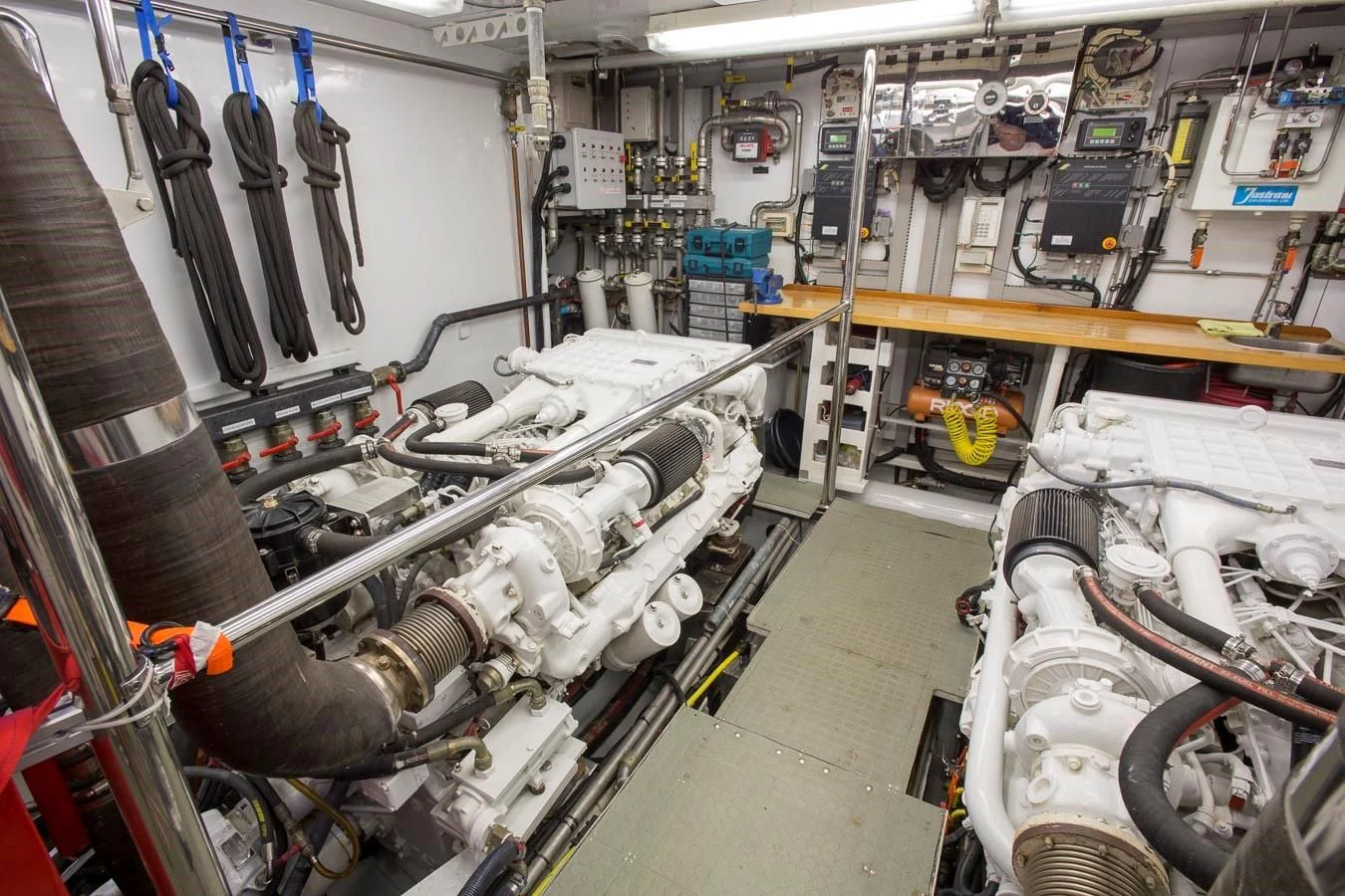 a room with machinery aboard SILVER WINGS Yacht for Sale