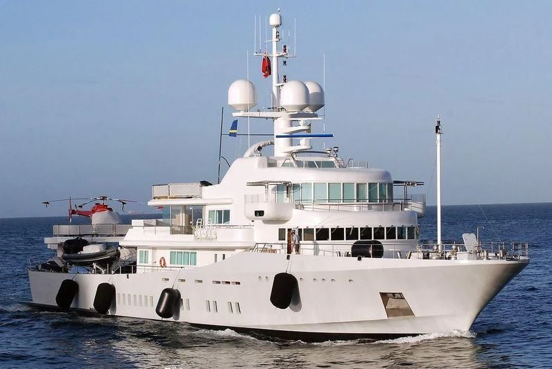 a large white boat aboard SENSES Yacht for Sale