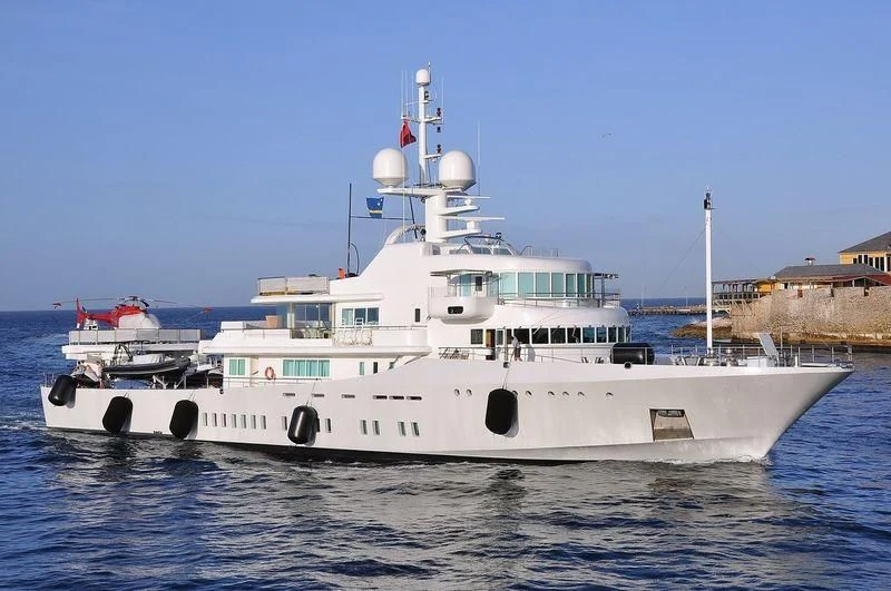 a large white boat aboard SENSES Yacht for Sale