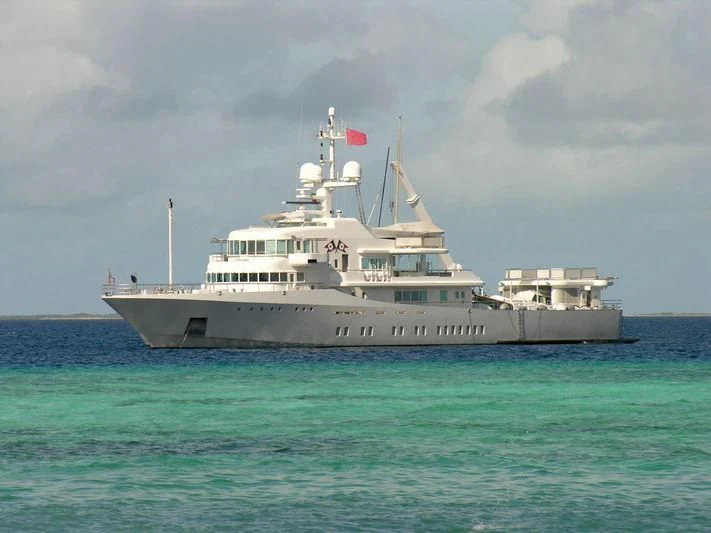 a large white boat in the water aboard SENSES Yacht for Sale