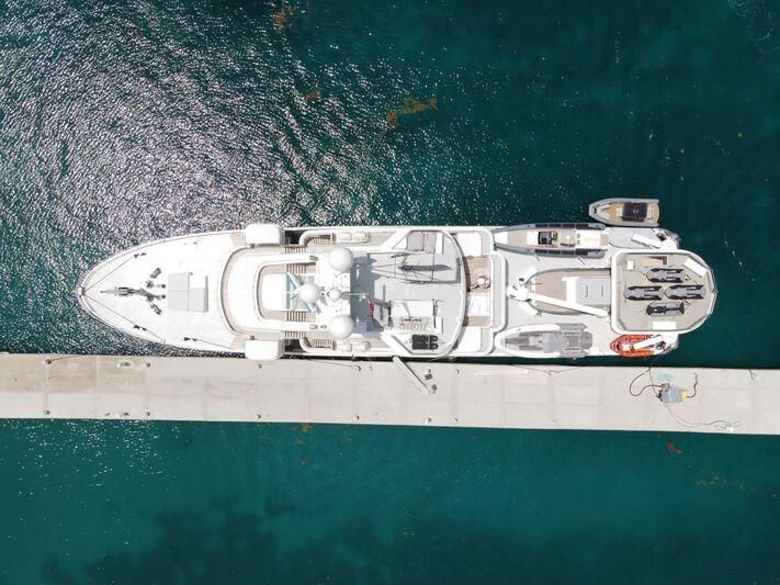 a military tank on a wall aboard SENSES Yacht for Sale