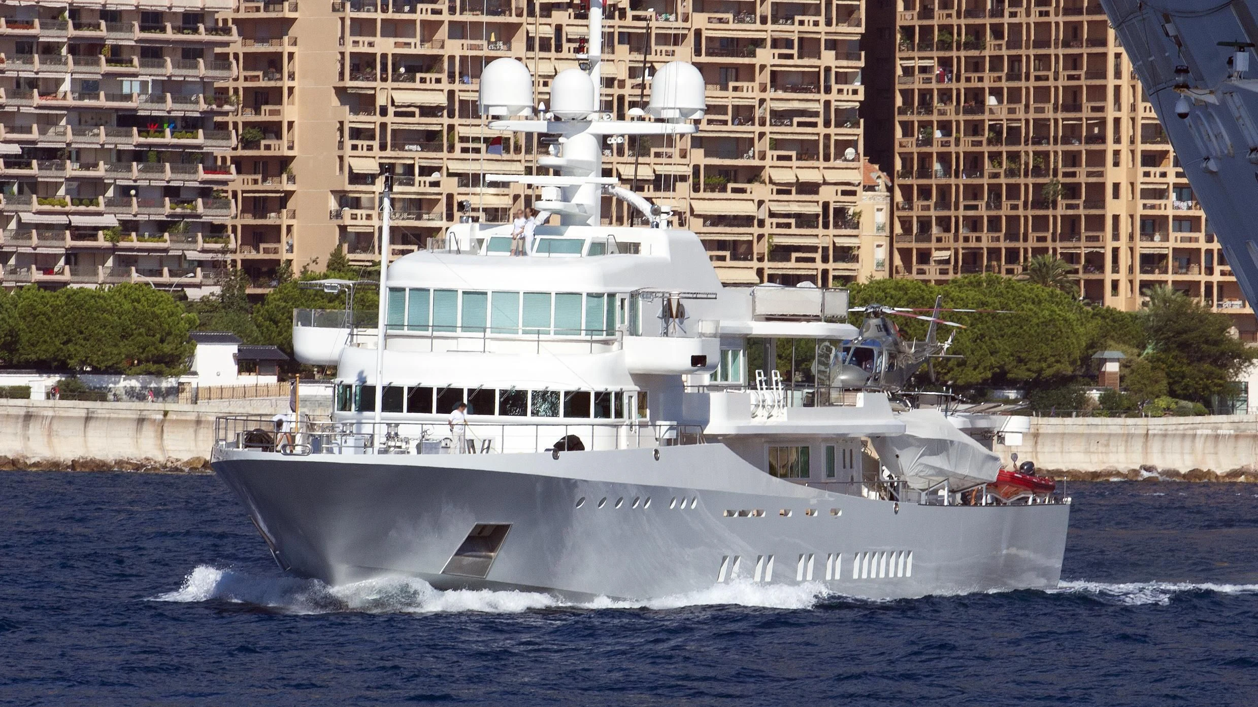a large white boat aboard SENSES Yacht for Sale