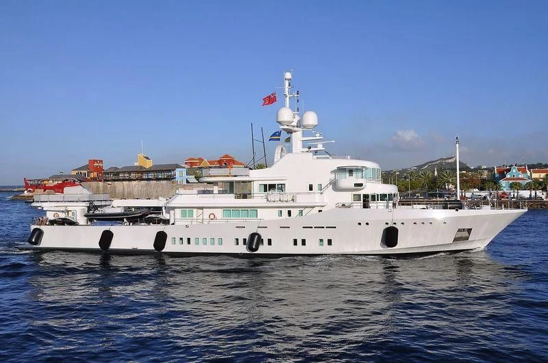 a large white boat aboard SENSES Yacht for Sale