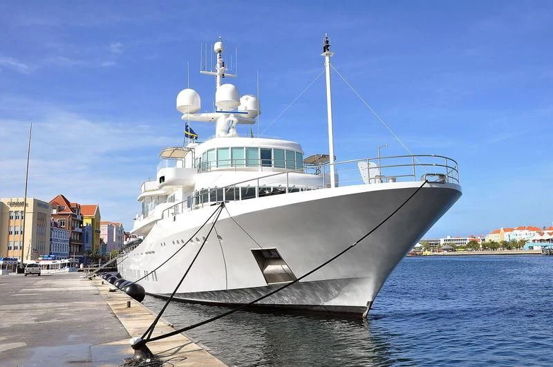 a large white boat aboard SENSES Yacht for Sale