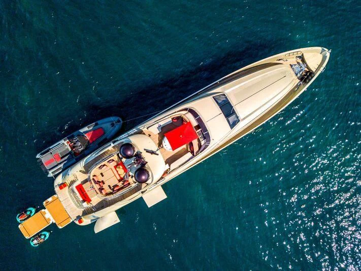 a boat on the water aboard YCM 120 Yacht for Charter