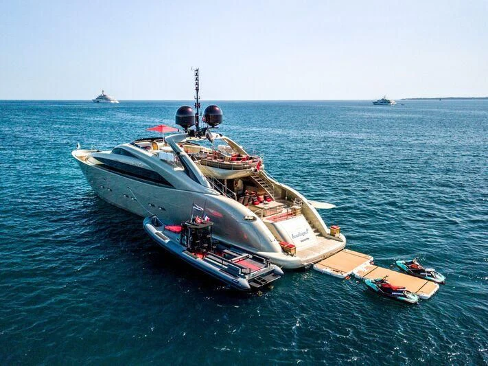 a boat on the water aboard YCM 120 Yacht for Charter