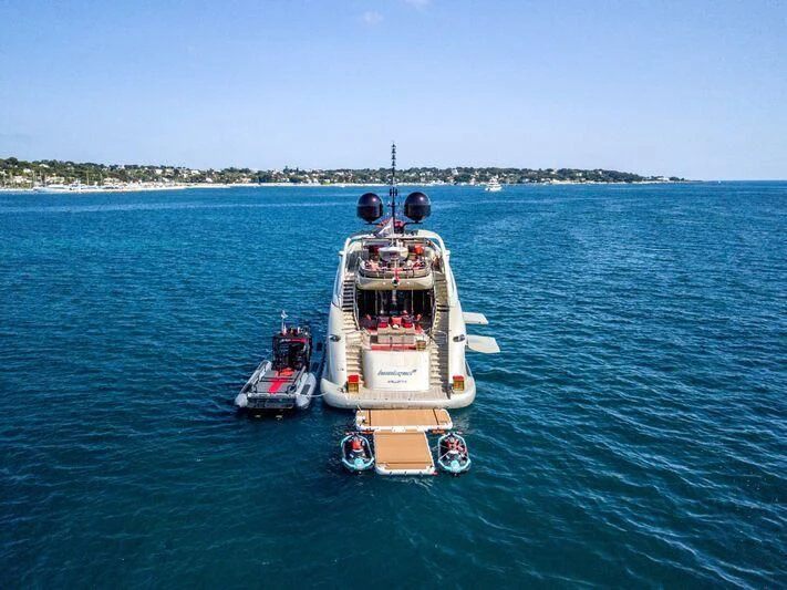 a couple of boats in the water aboard YCM 120 Yacht for Charter