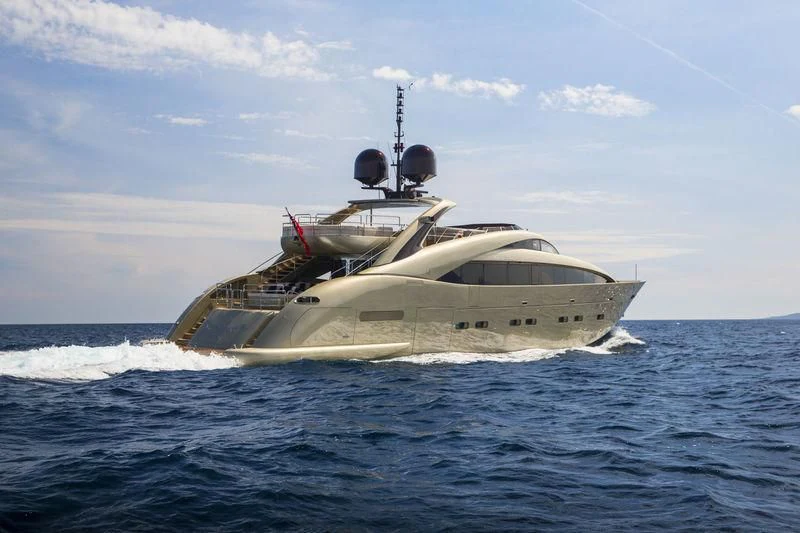 a boat on the water aboard YCM 120 Yacht for Charter