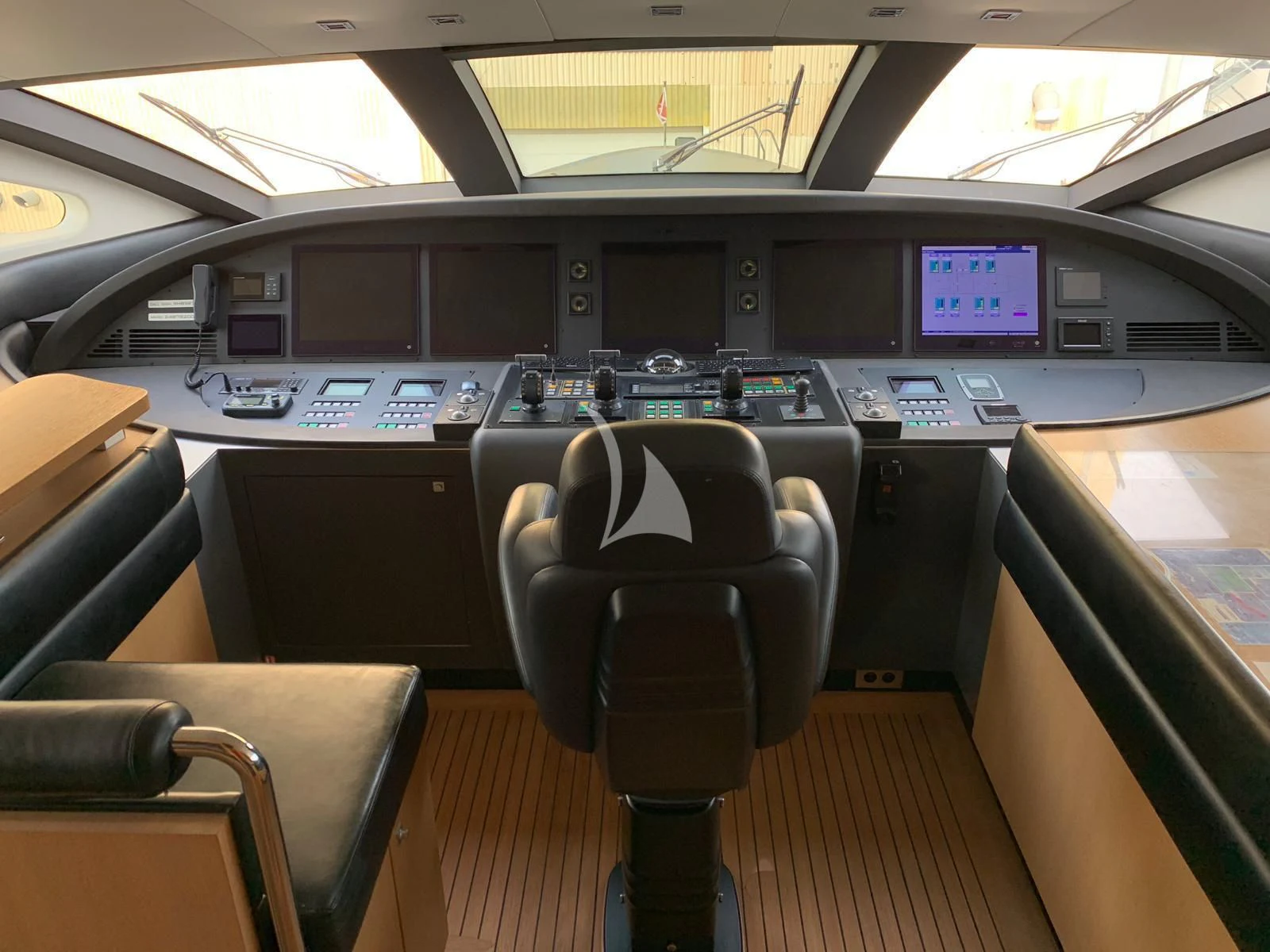inside of a vehicle aboard YCM 120 Yacht for Charter