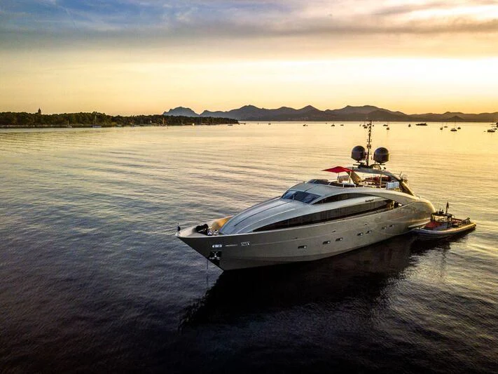 a boat on the water aboard YCM 120 Yacht for Charter