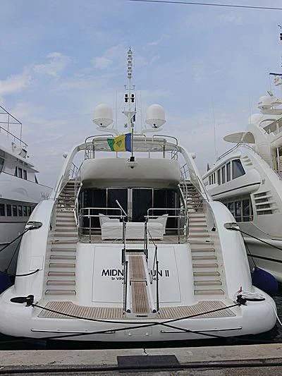 a boat on the water aboard YCM 120 Yacht for Charter
